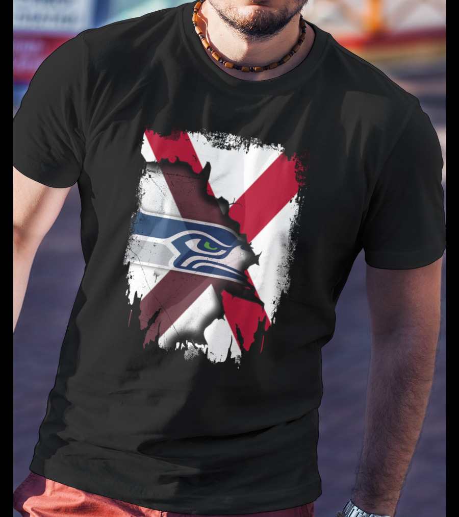 Alabama Cross With Seahawks T-Shirt