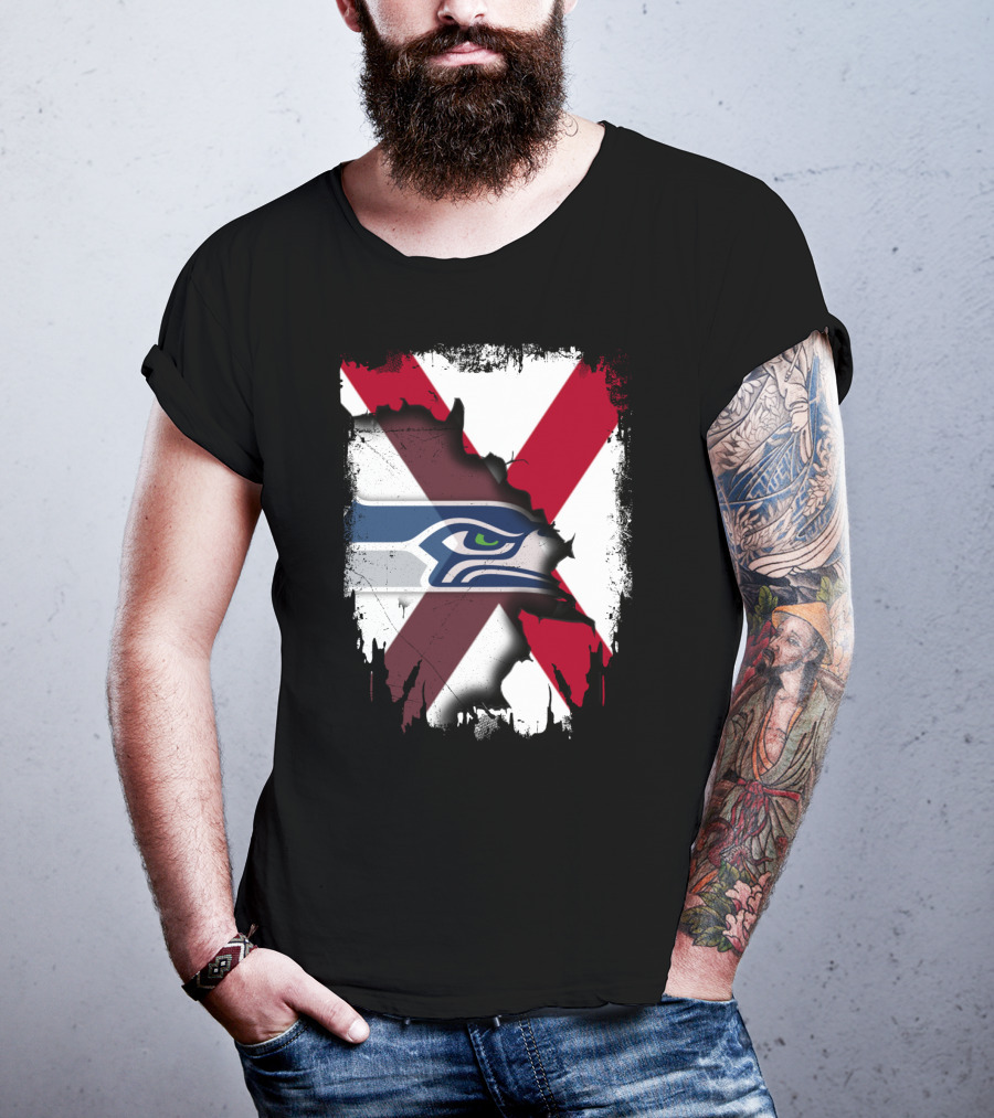 Alabama Cross With Seahawks T-Shirt