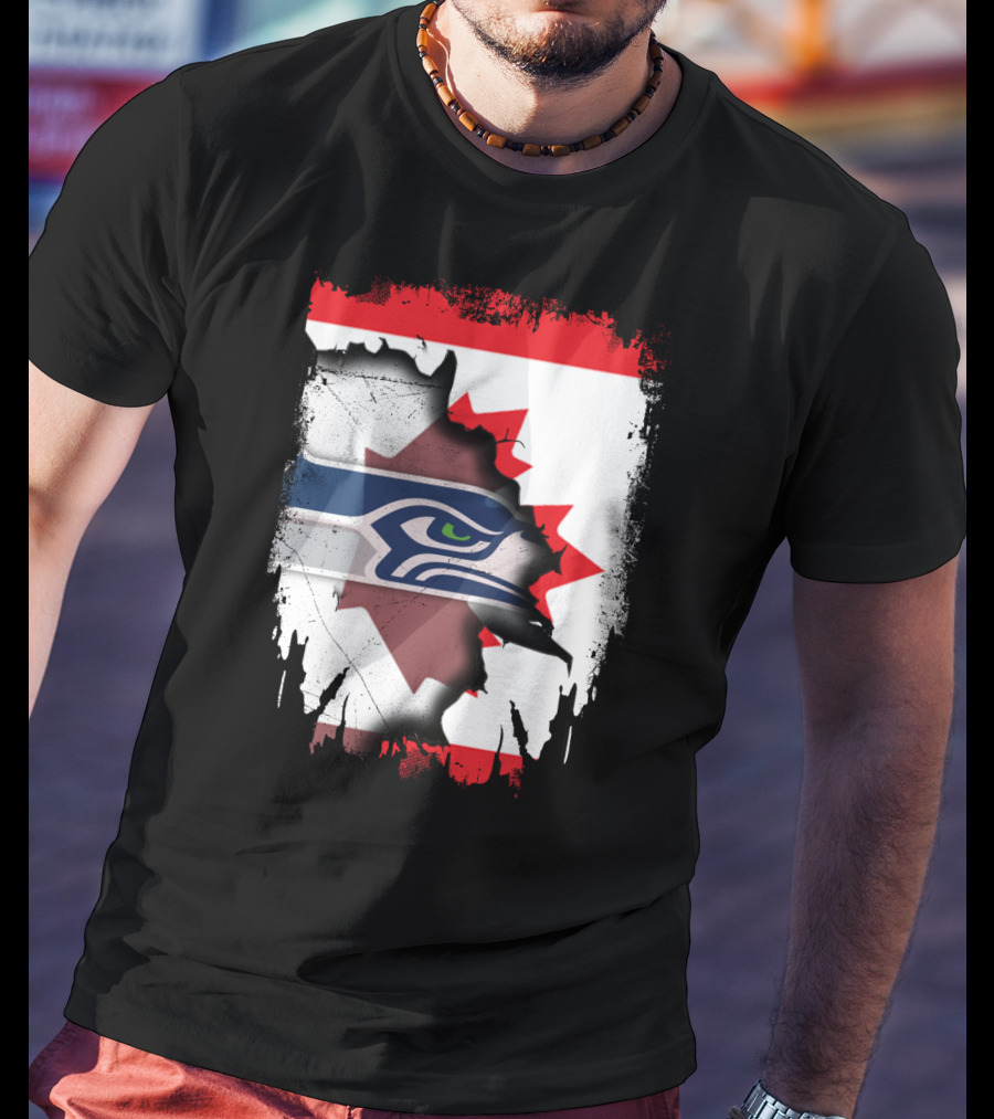 Seahawks And Canada Unity Emblem T-Shirt