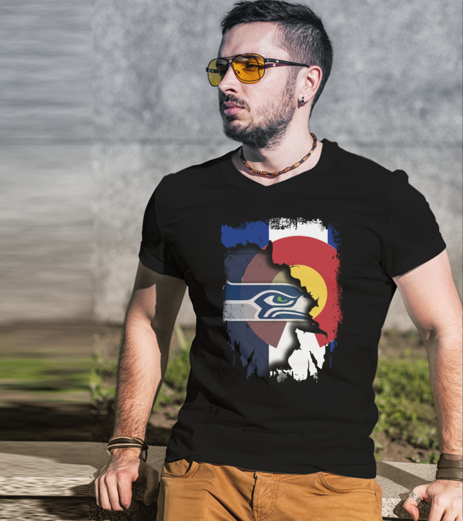Together Colorado Seahawks Flag Fusion T-Shirt