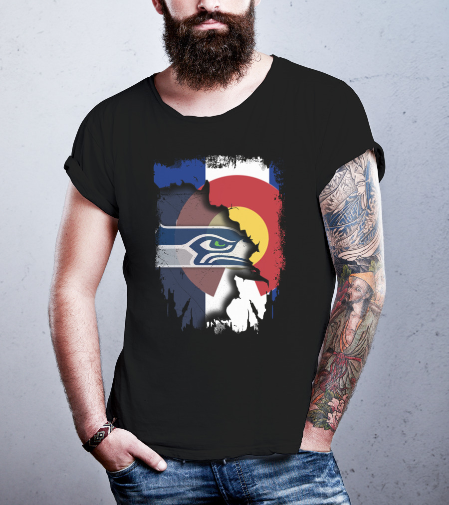 Together Colorado Seahawks Flag Fusion T-Shirt
