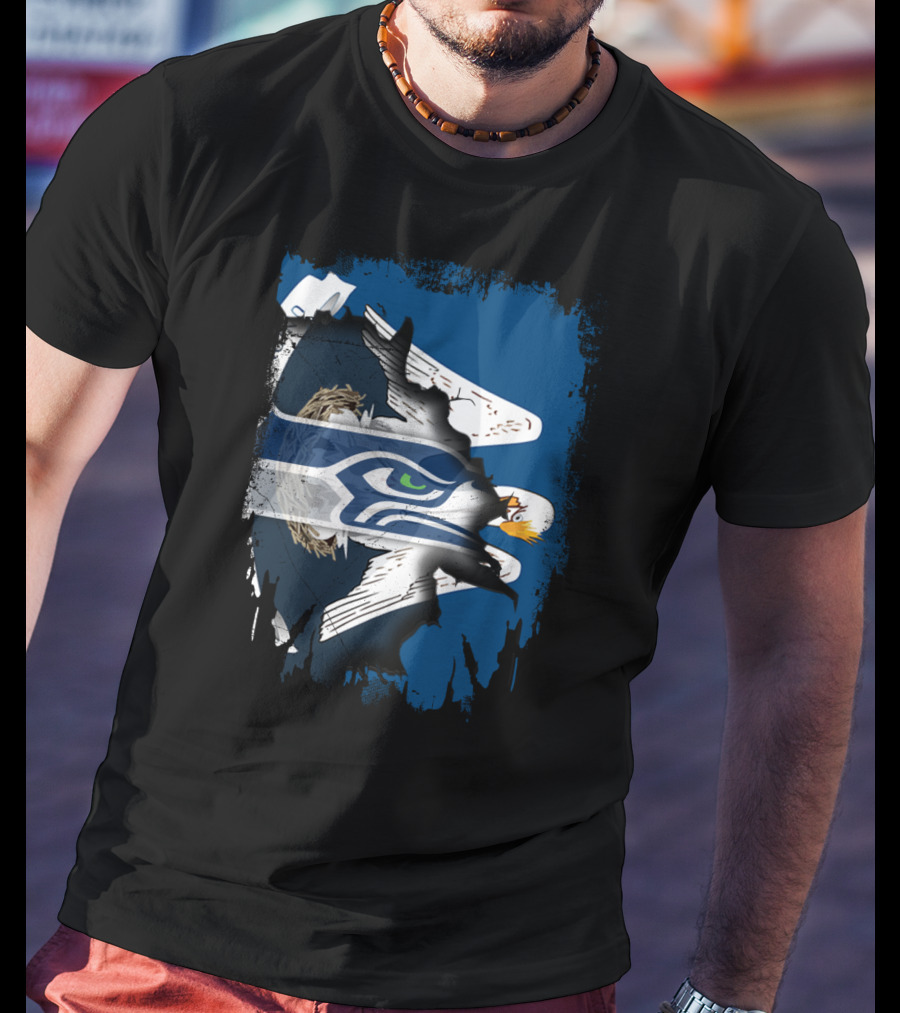 Together Louisiana With Seahawks Eagle Mashup T-Shirt