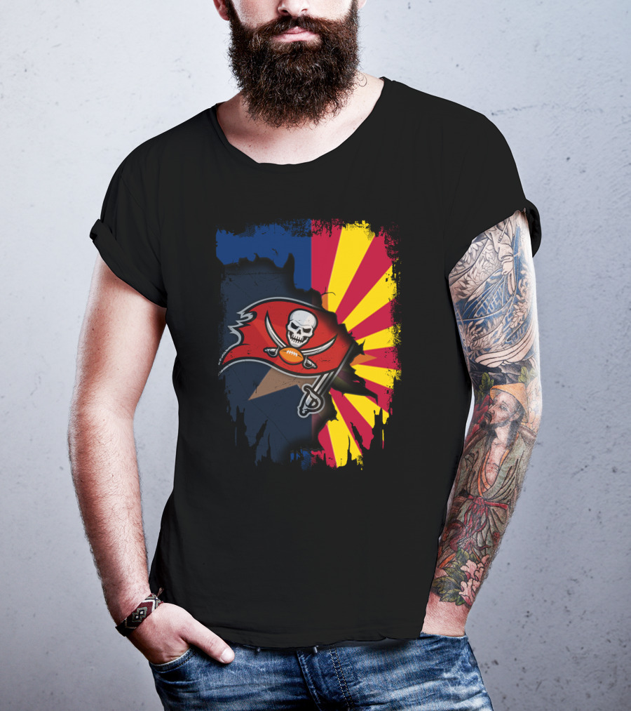 Arizona State Flag And Buccaneers Logo Together T-Shirt
