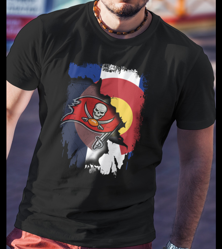 Colorado Flag With Buccaneers Logo Integration T-Shirt
