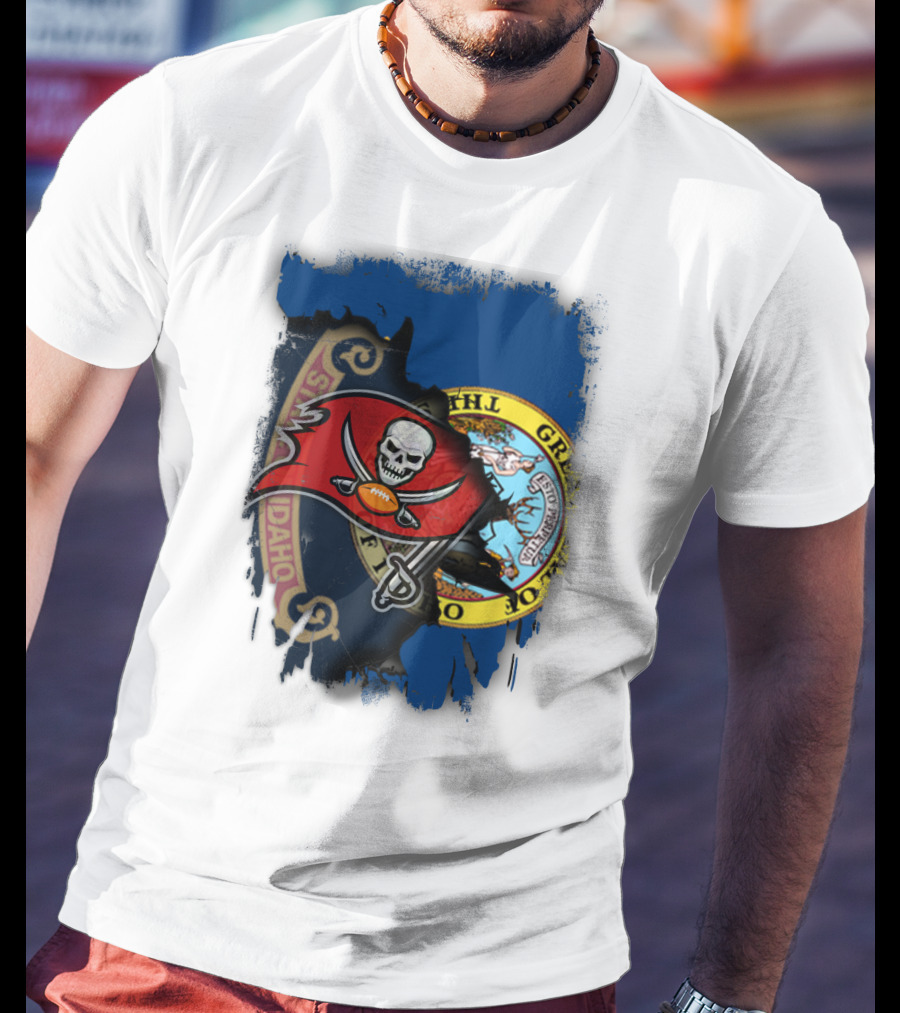 Idaho State Meets Buccaneers Flag Fusion T-Shirt