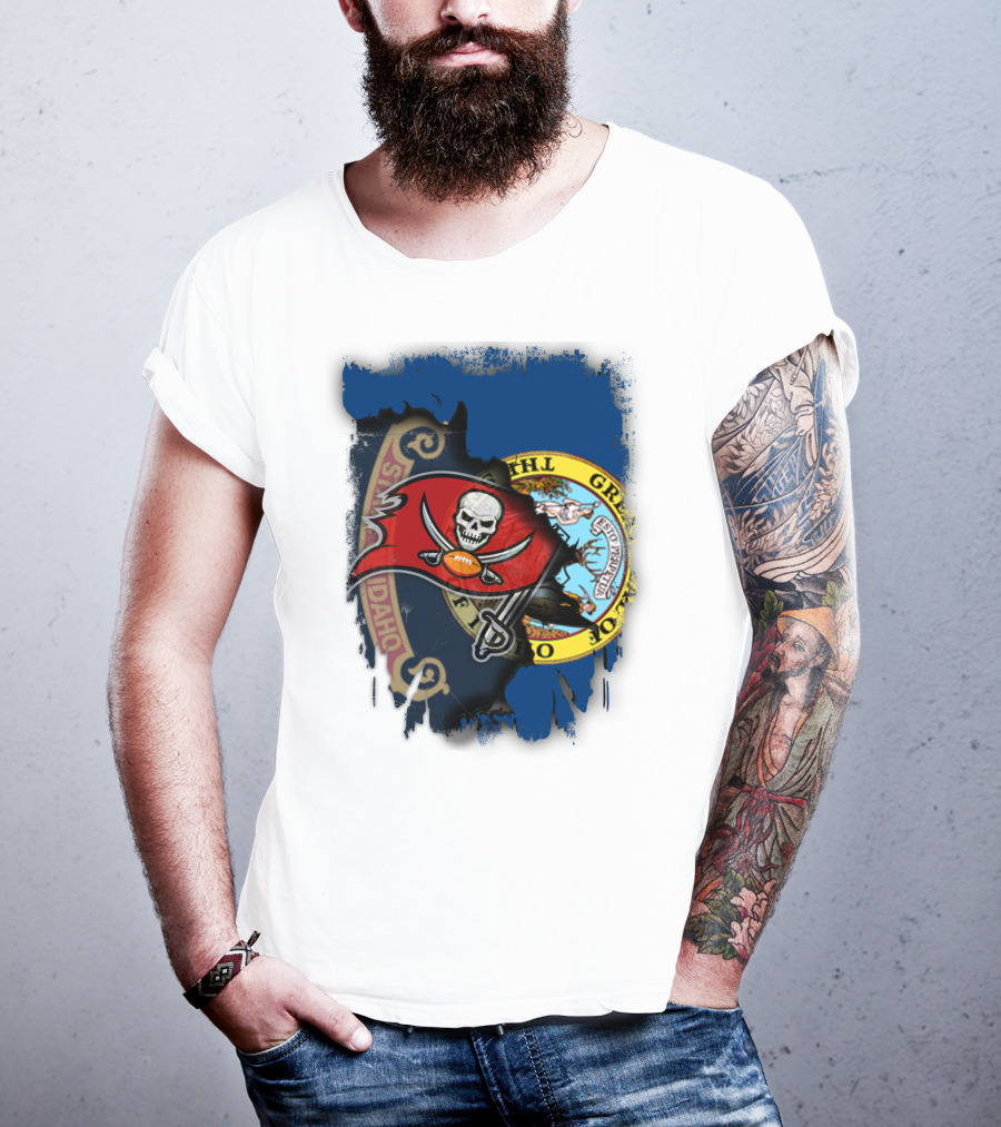 Idaho State Meets Buccaneers Flag Fusion T-Shirt