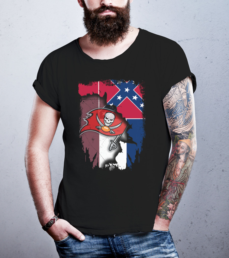 Together Mississippi Buccaneers Flag Fusion T-Shirt
