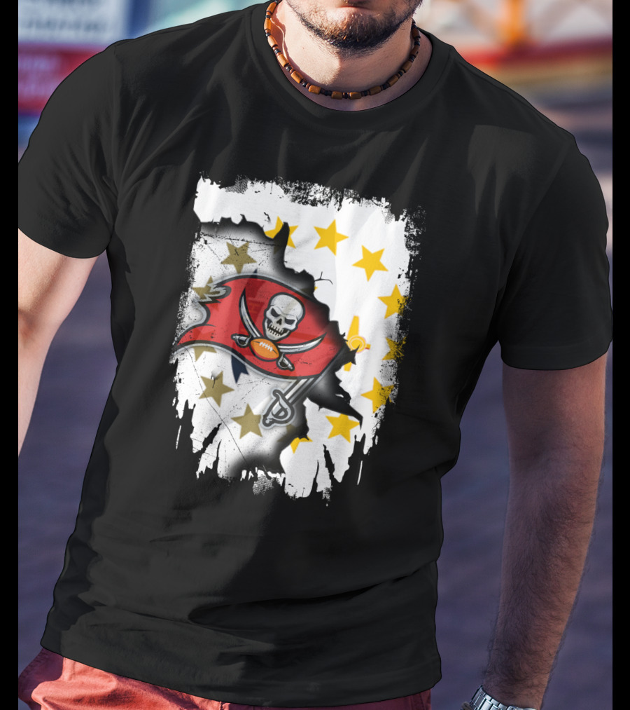 Together Rhode Island With Buccaneers Flag And Stars T-Shirt