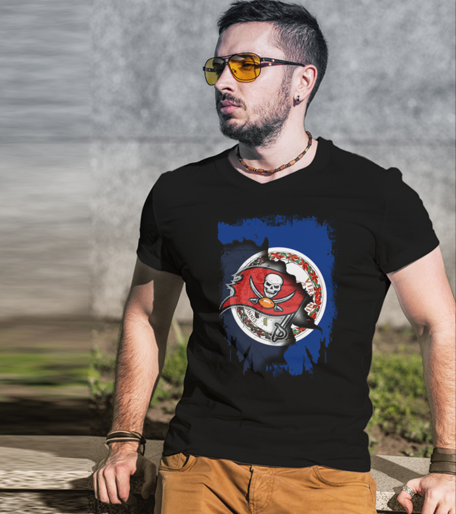 Virginia Buccaneers Unity Flag Skull Football T-Shirt