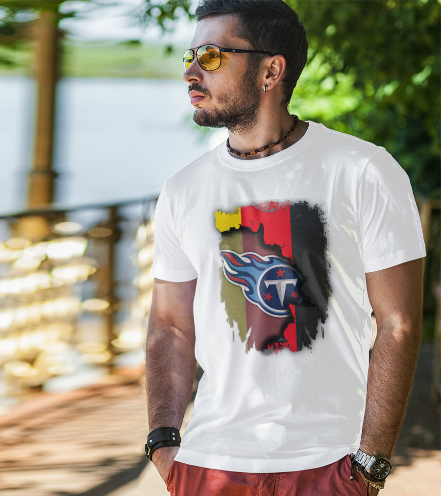 Germany United With Tennessee Titans Logo Fusion T-Shirt