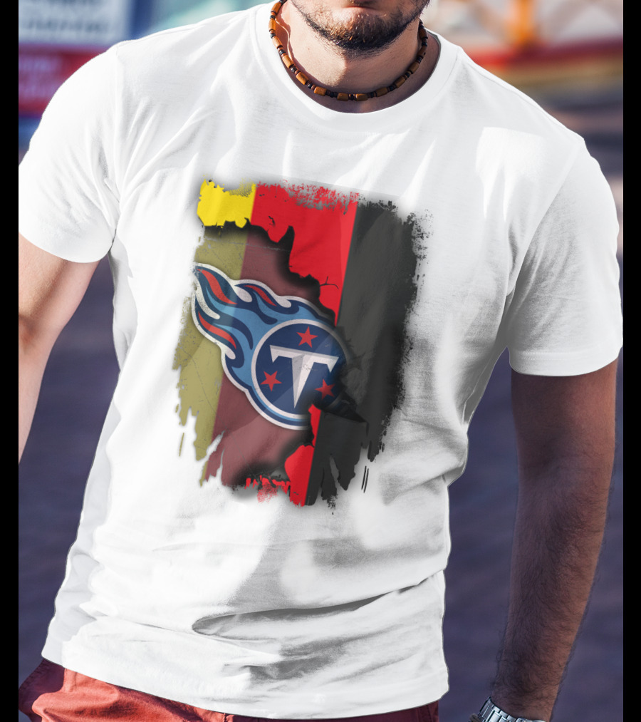 Germany United With Tennessee Titans Logo Fusion T-Shirt