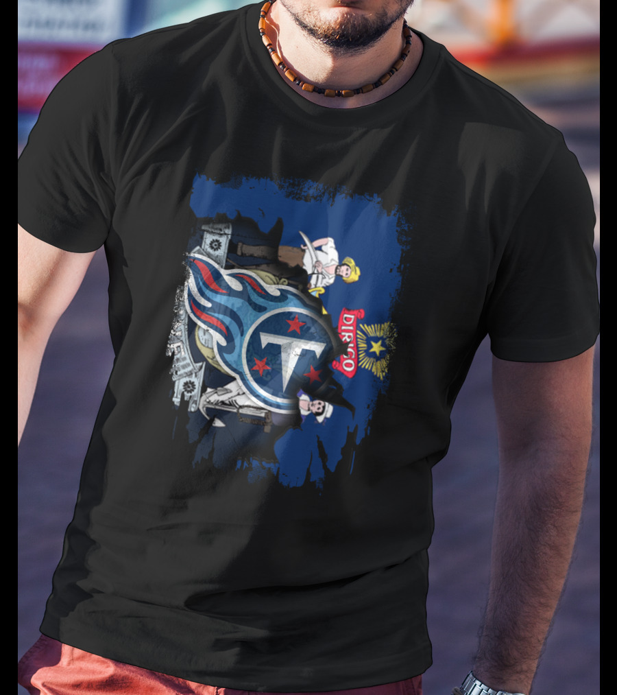 Maine State Flag With Tennessee Titans T-Shirt