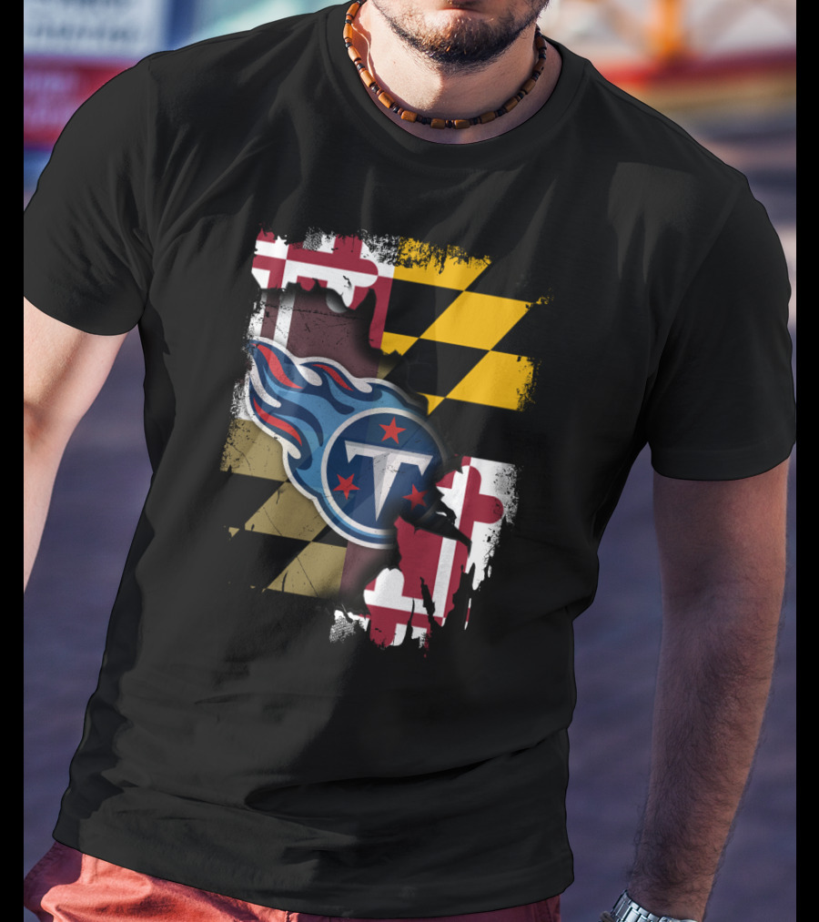 Maryland Flag And Titans Logo United T-Shirt