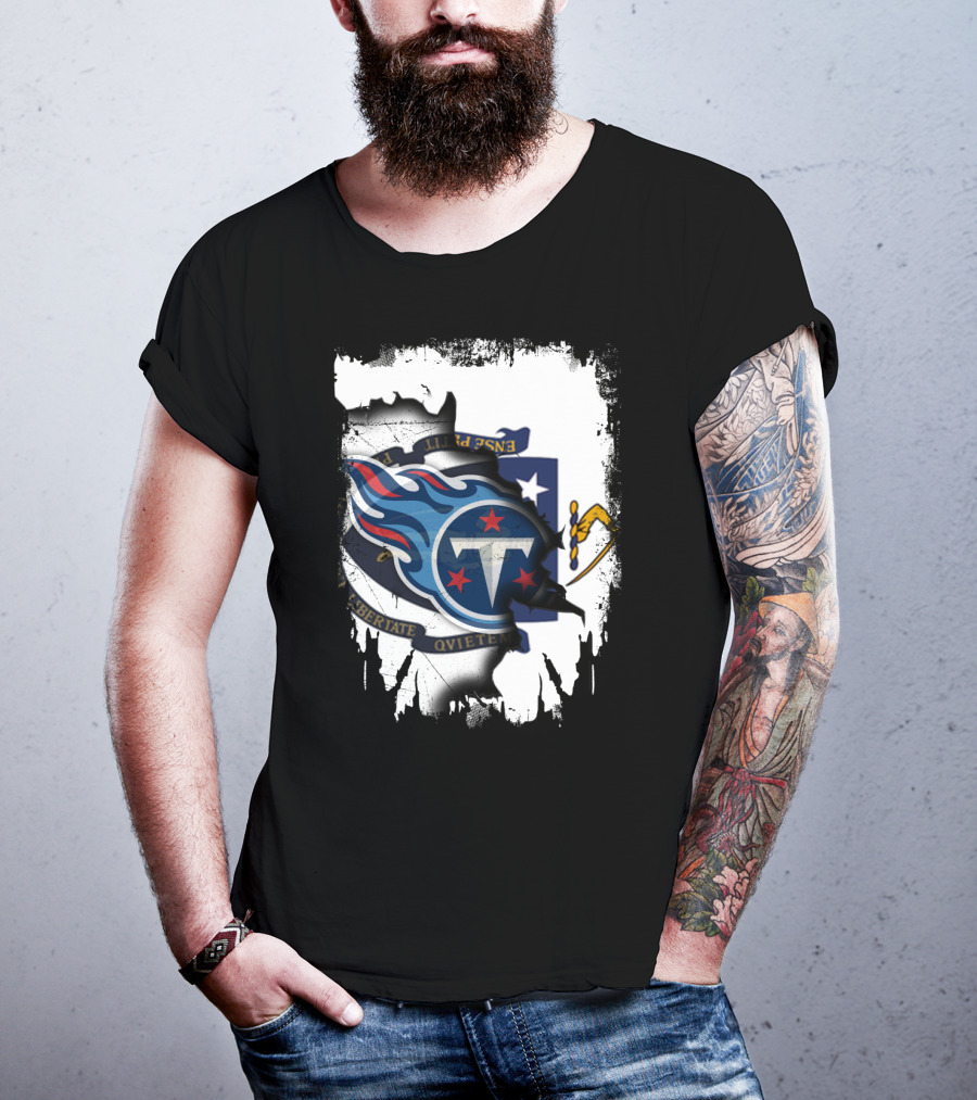 Together Massachusetts With Titans Logo Fusion T-Shirt