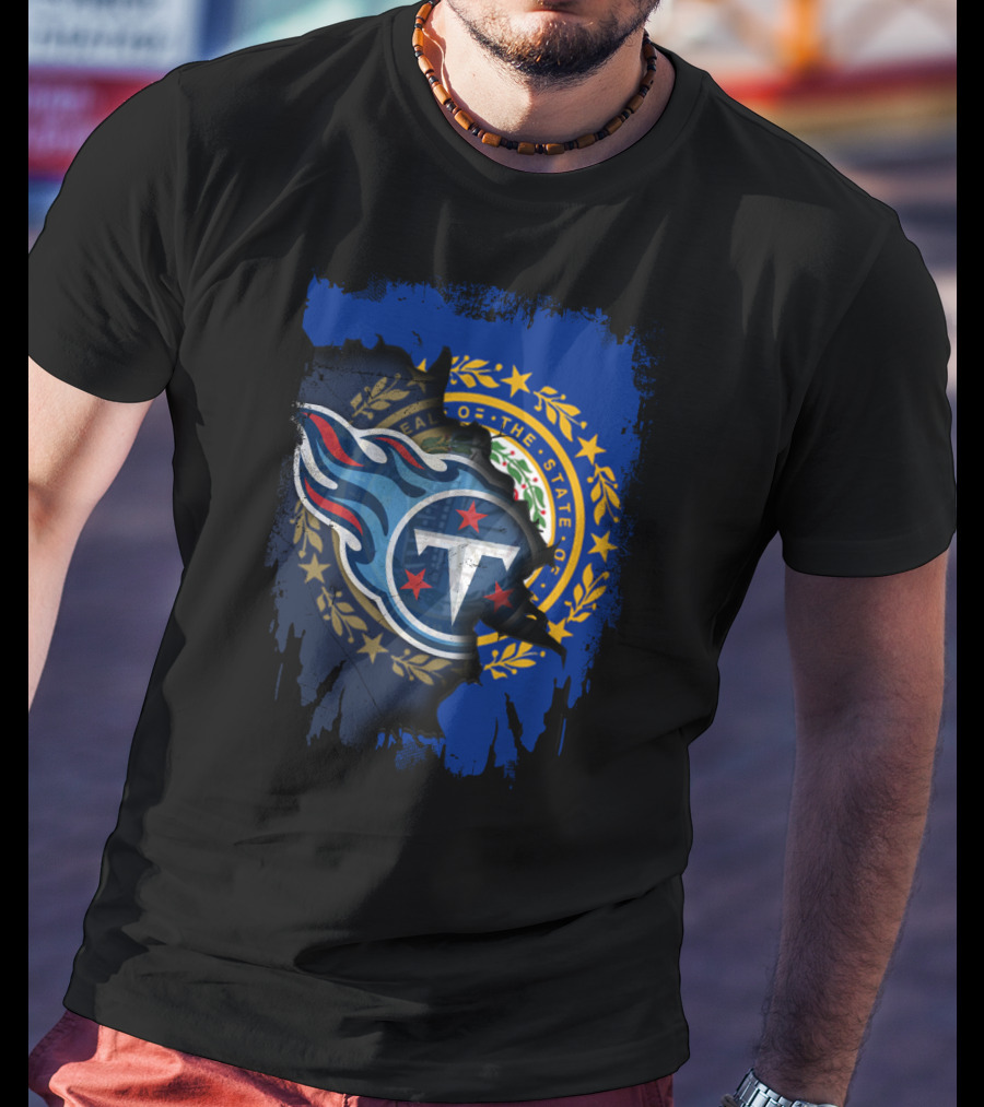 New Hampshire United With Titans Emblem And State Seal Fusion T-Shirt