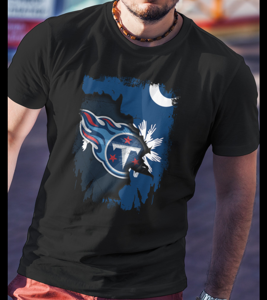 Together South Carolina Titans Moon Palmetto Flag Mashup T-Shirt