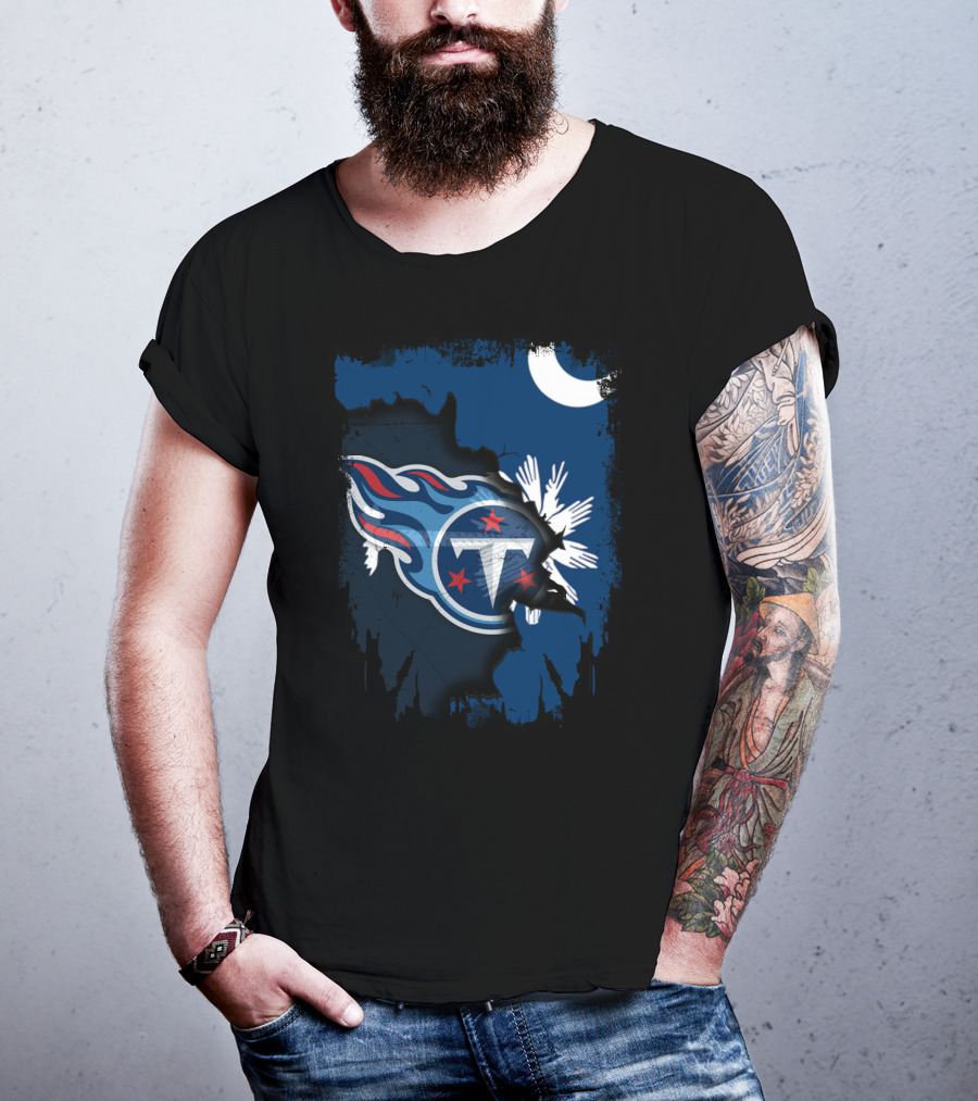 Together South Carolina Titans Moon Palmetto Flag Mashup T-Shirt