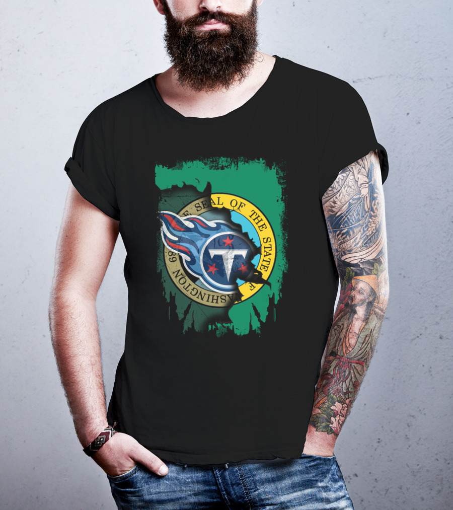 State Of Washington And Tennessee Titans Unity T-Shirt