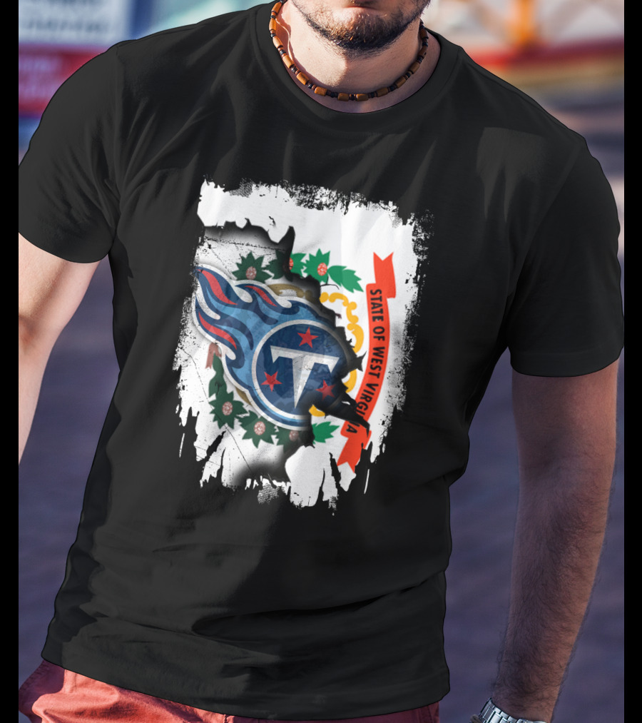 State Of West Virginia With Titans Flame T-Shirt