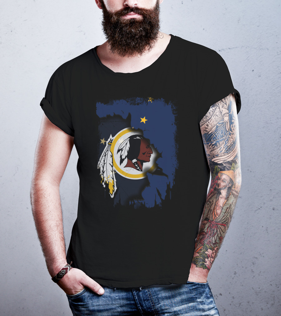 Together Alaska Washington Redskins Flag Fusion T-Shirt
