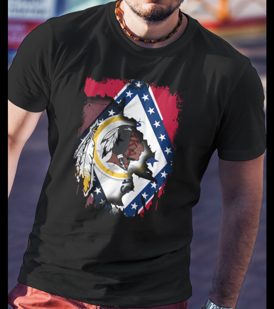 Together Arkansas Flag With Redskins T-Shirt