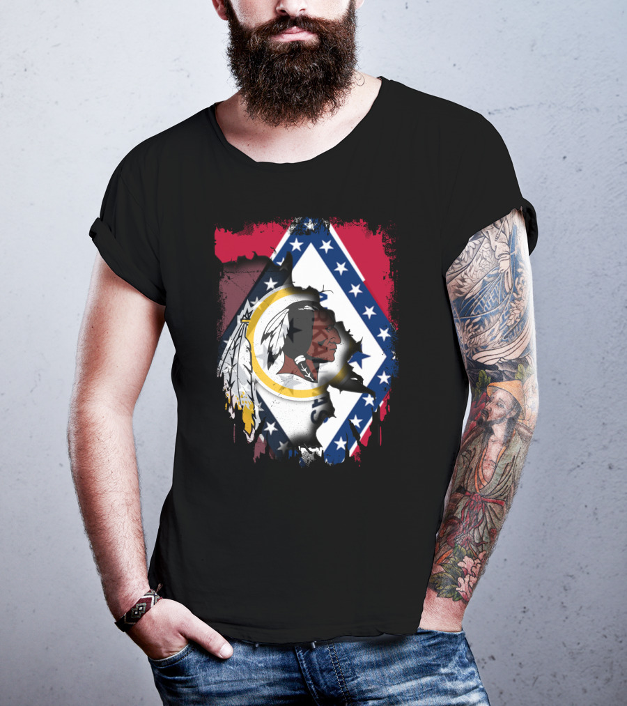 Together Arkansas Flag With Redskins T-Shirt