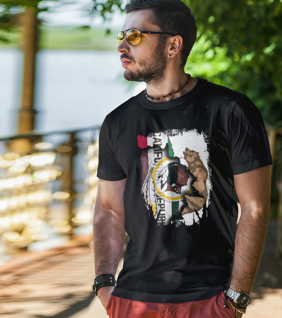 Together California Republic With Redskins Bear T-Shirt