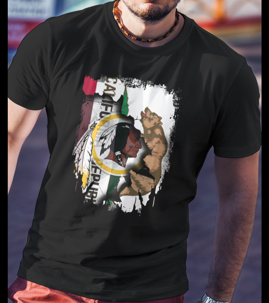 Together California Republic With Redskins Bear T-Shirt