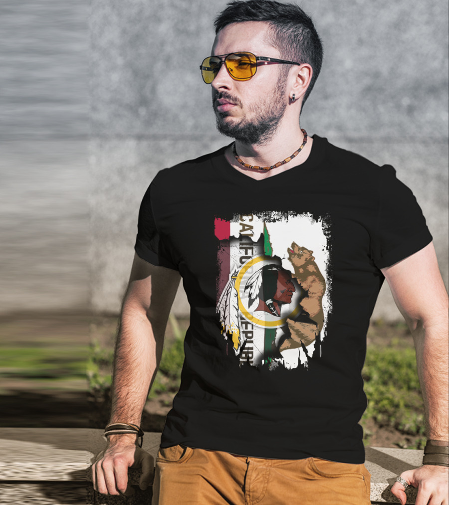 Together California Republic With Redskins Bear T-Shirt