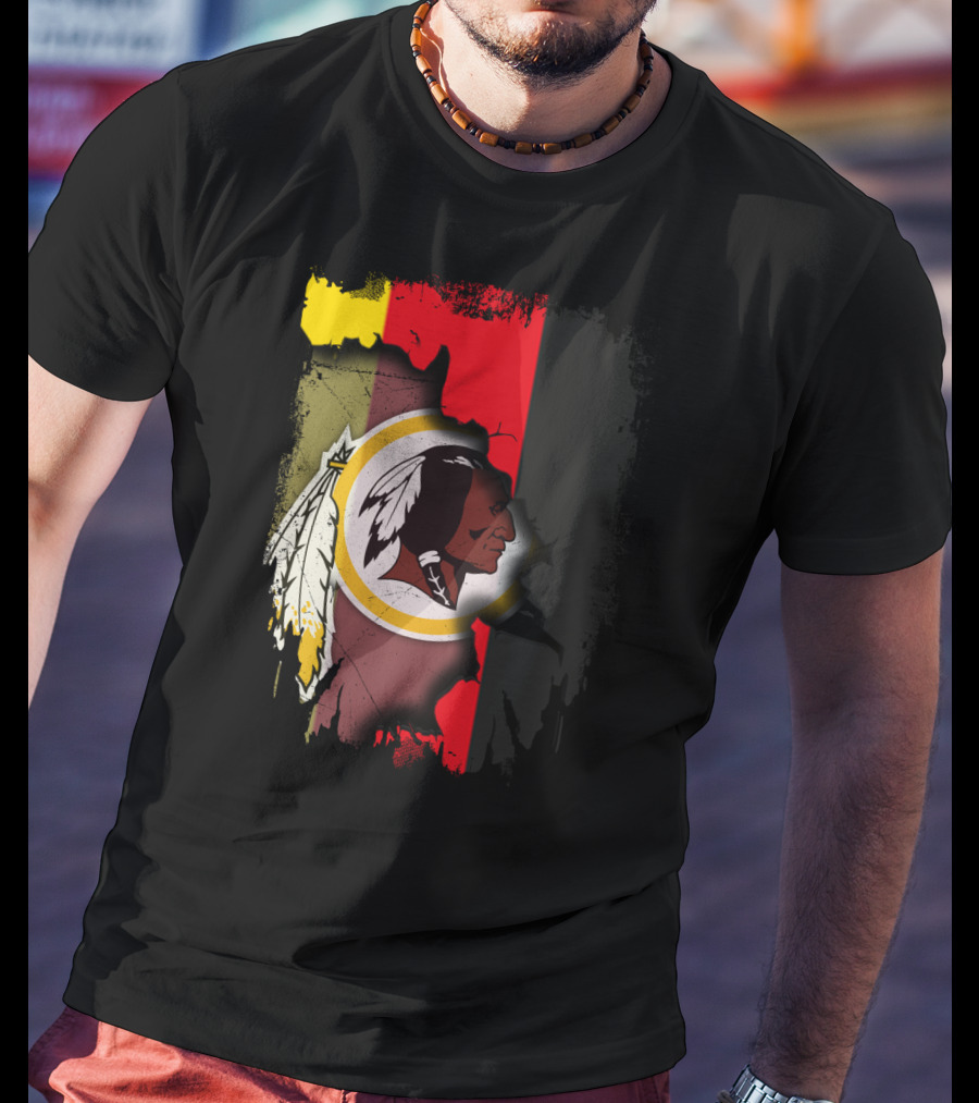 Germany Flag And Washington Football Team Logo Fusion T-Shirt