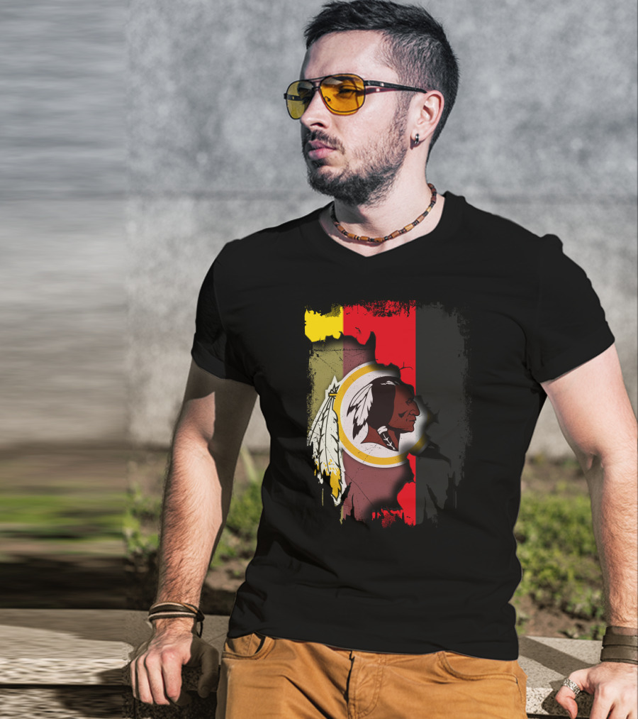 Germany Flag And Washington Football Team Logo Fusion T-Shirt