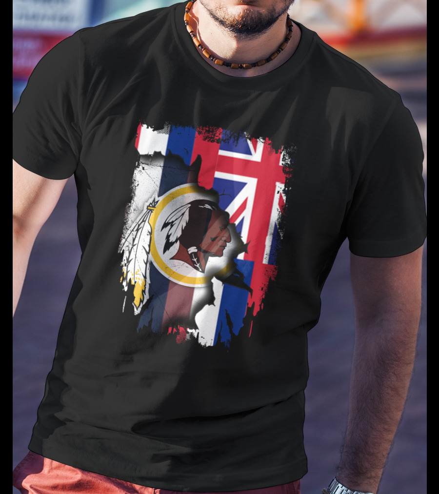 Hawaii Union Jack With Washington Redskins T-Shirt