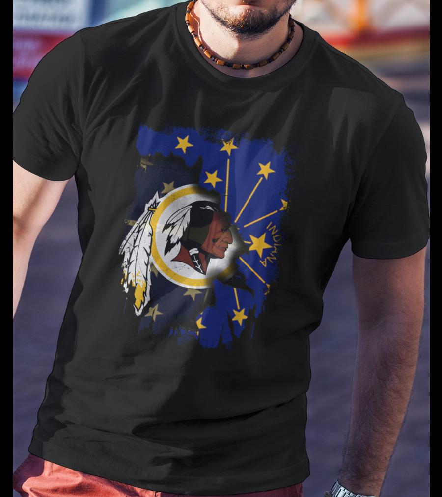Indiana Stars And Redskins Logo Fusion T-Shirt