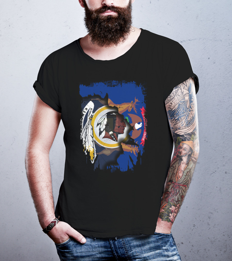 Michigan Unity With Historic Redskins Symbol T-Shirt