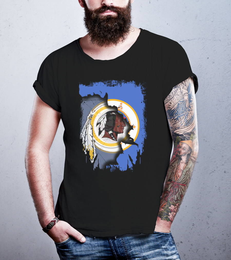 Together Minnesota With Redskins Vintage Logo And State Silhouette T-Shirt