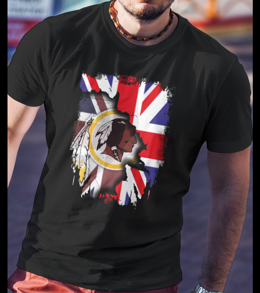 United Kingdom Union Jack With Washington Redskins T-Shirt