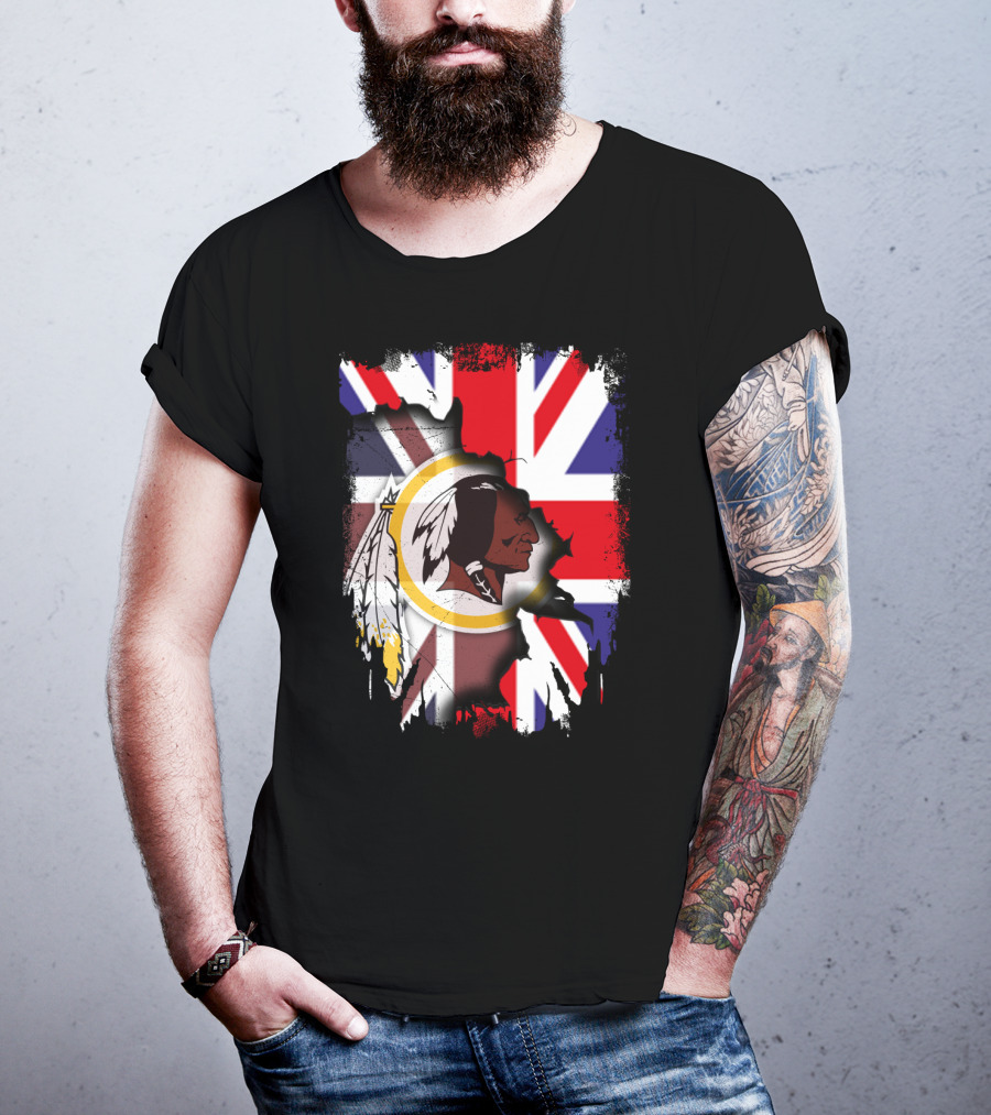 United Kingdom Union Jack With Washington Redskins T-Shirt