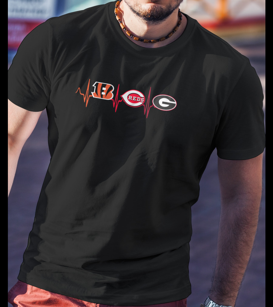 Love Cincinnati Bengals Reds Georgia Bulldogs T-Shirt