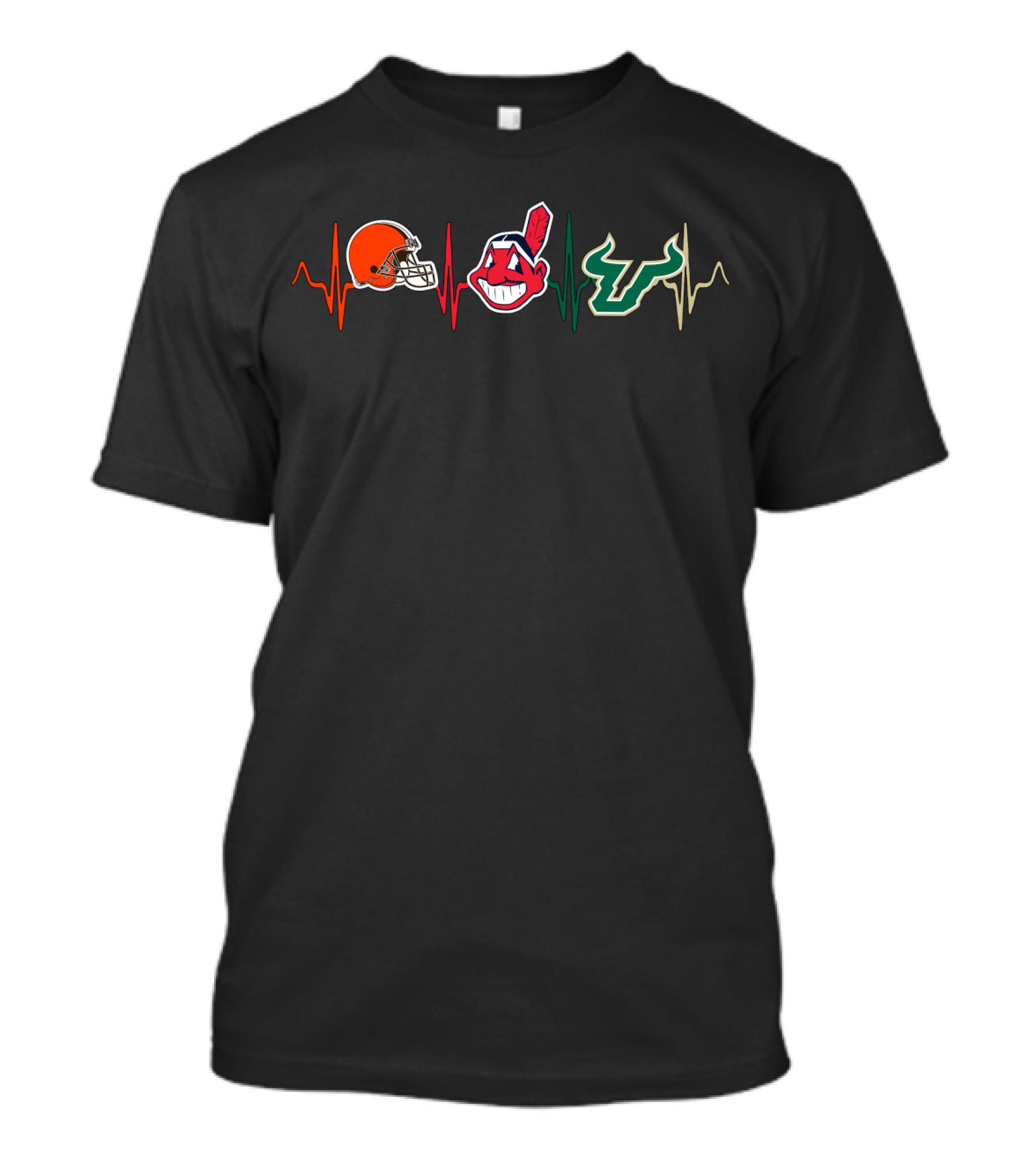 Browns Indians Sfb Heartbeat T-Shirt