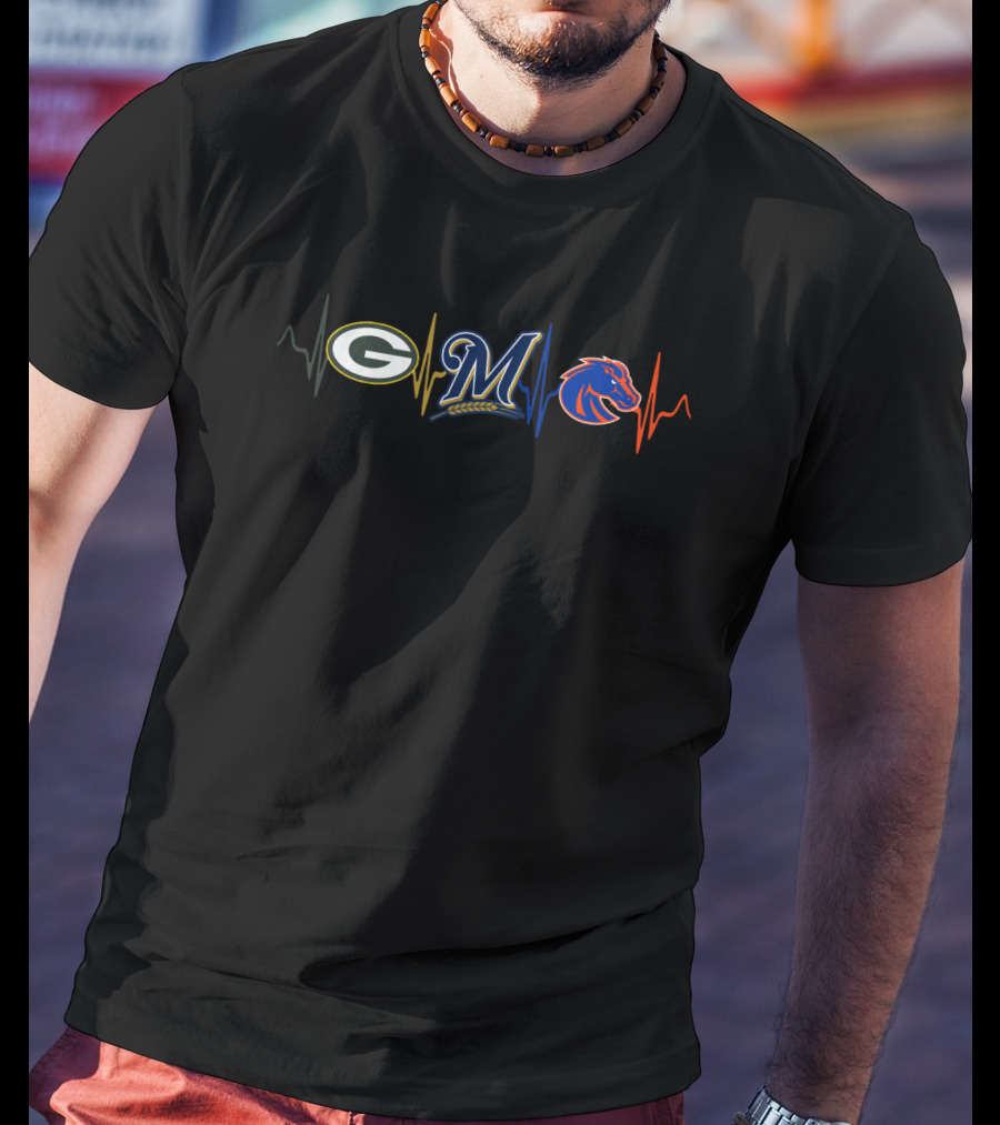 Love Packers Brewers Bsb Team Logos T-Shirt