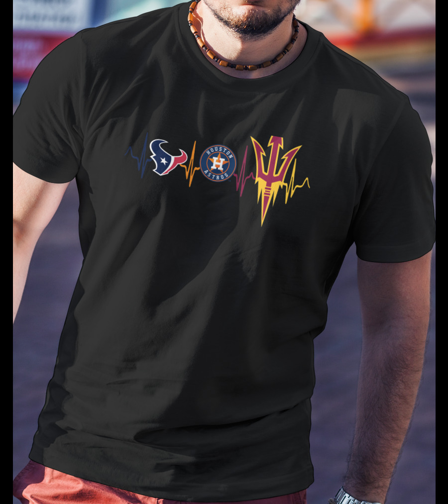 Houston Texans Houston Astros Heartbeat T-Shirt