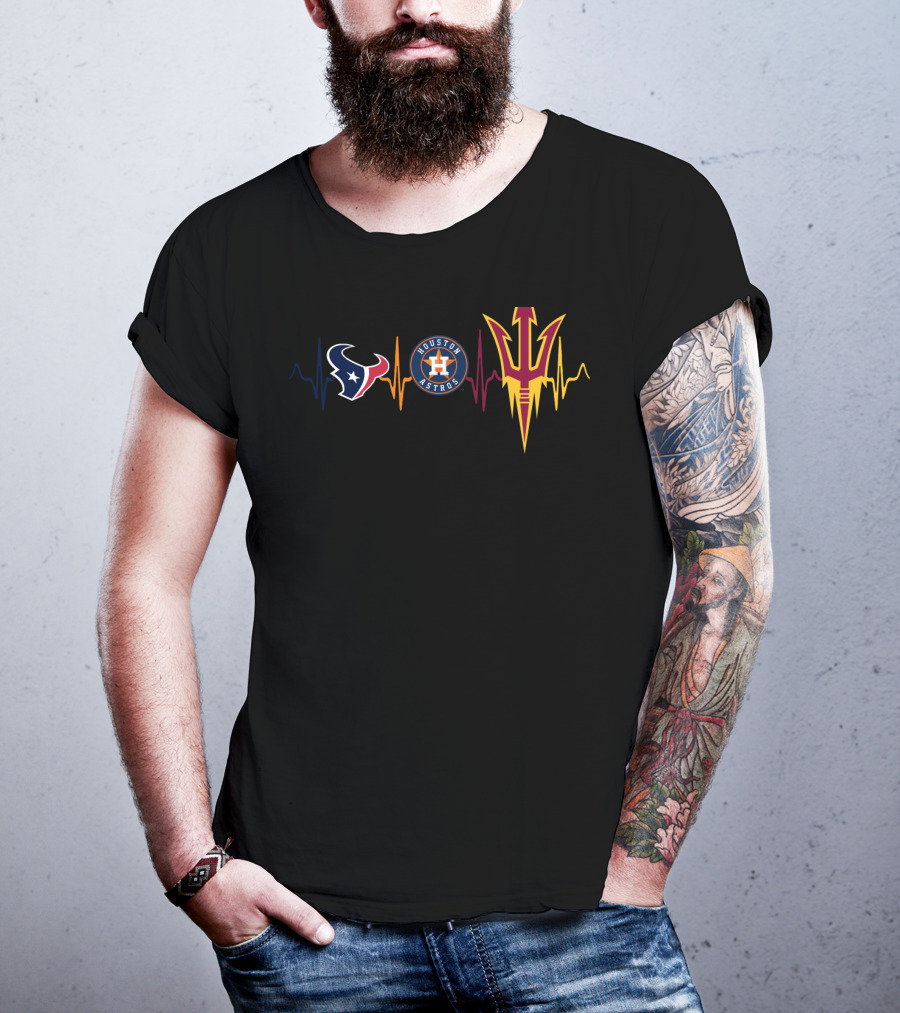 Houston Texans Houston Astros Heartbeat T-Shirt