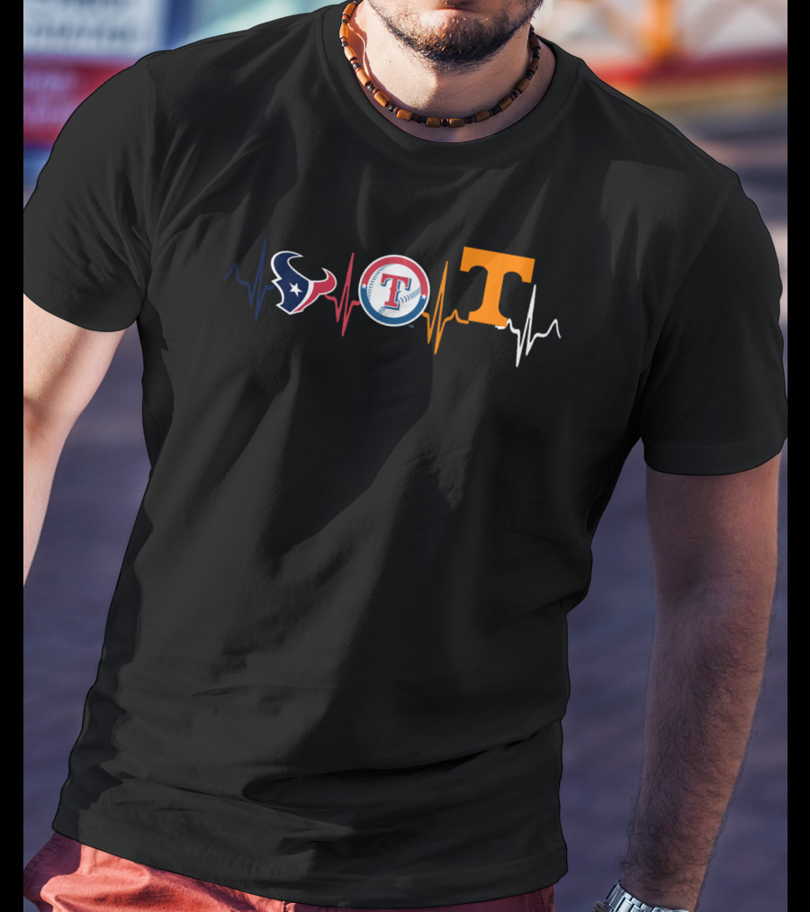 Texans Heartbeat Rangers Texas T-Shirt