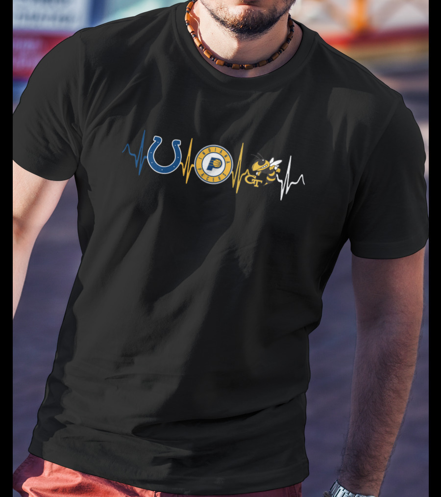 Colts Pacers Georgia Tech Buzz Heartbeat T-Shirt