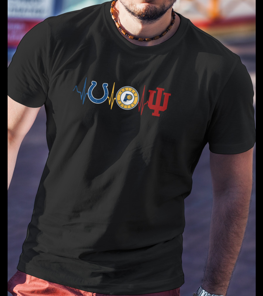 Colts Pacers Indiana Iu Heartbeat T-Shirt