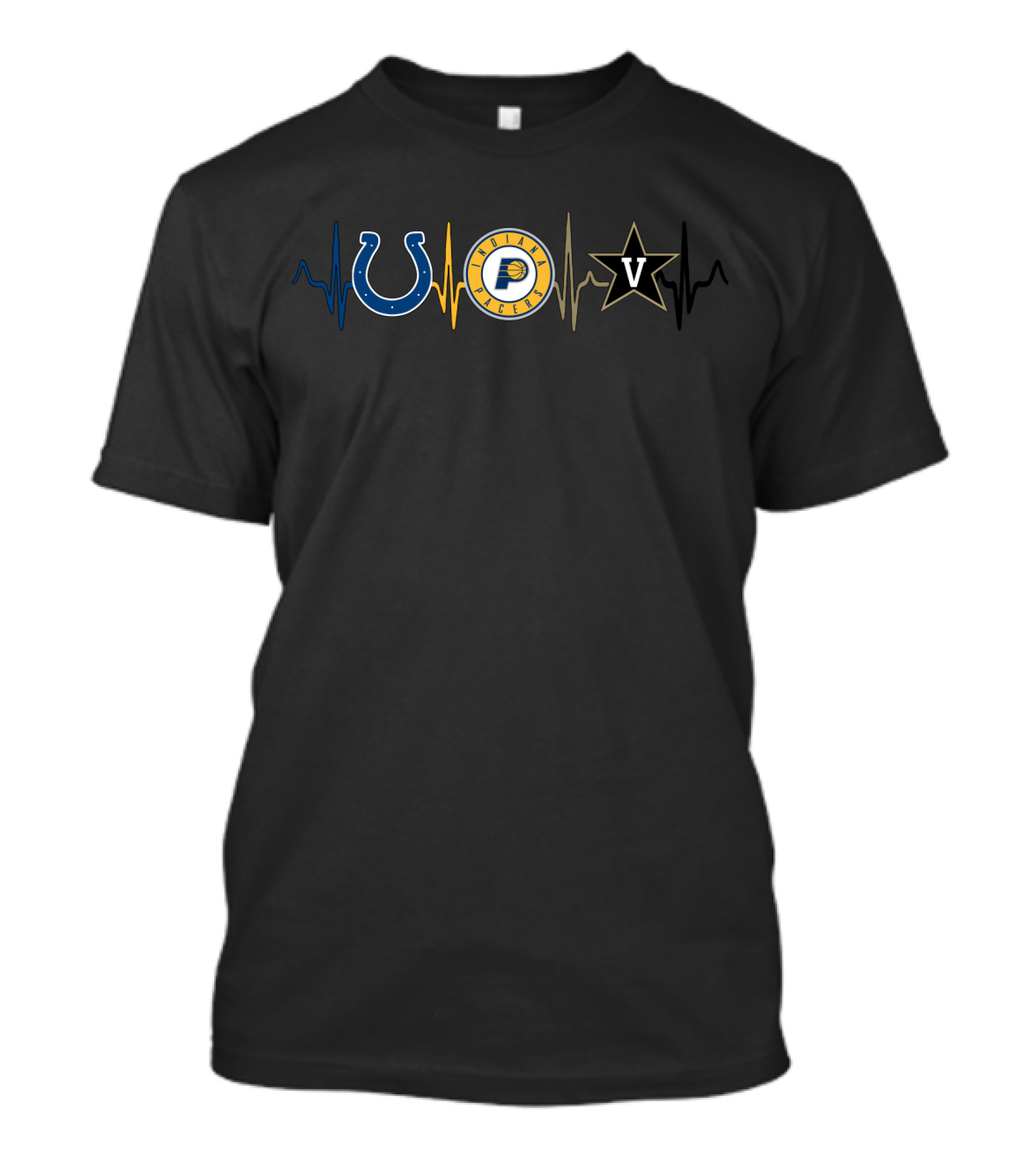 Colts Pacers Vanderbilt Heartbeat Fan Pride T-Shirt