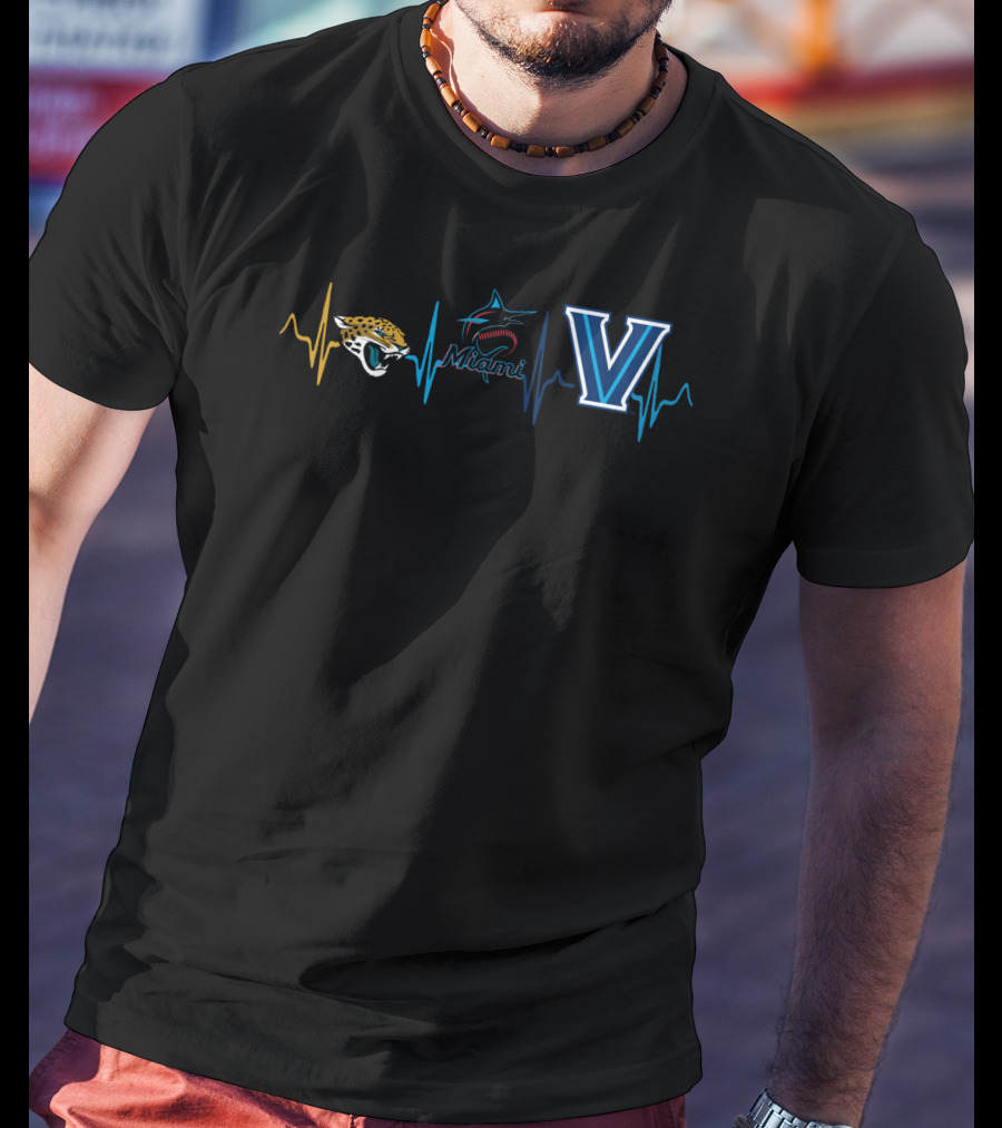 Love Jaguars Miami Marlins Villanova Pulse T-Shirt