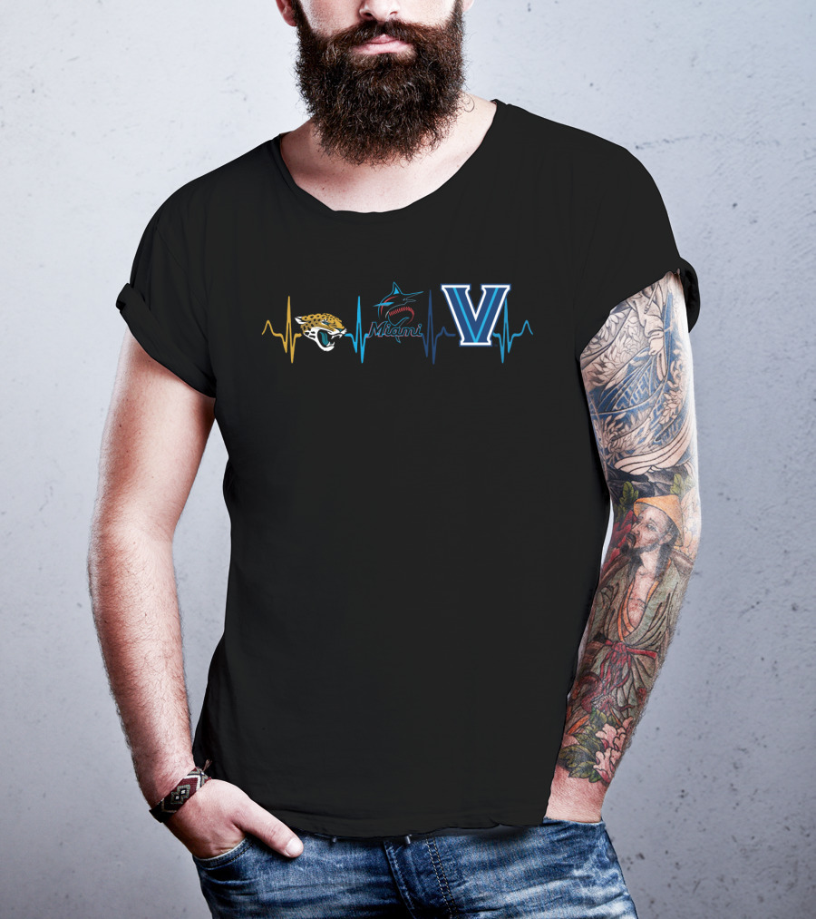 Love Jaguars Miami Marlins Villanova Pulse T-Shirt