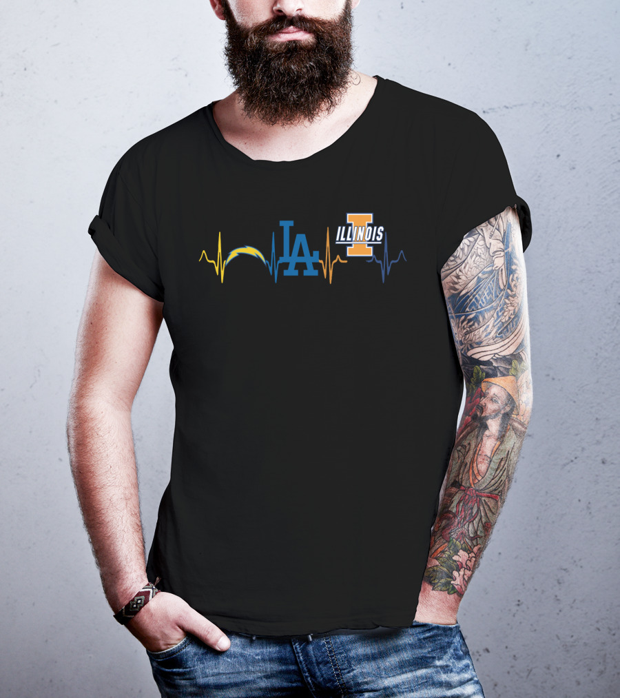 Los Angeles Chargers Dodgers Illinois Fighting Illini Love T-Shirt