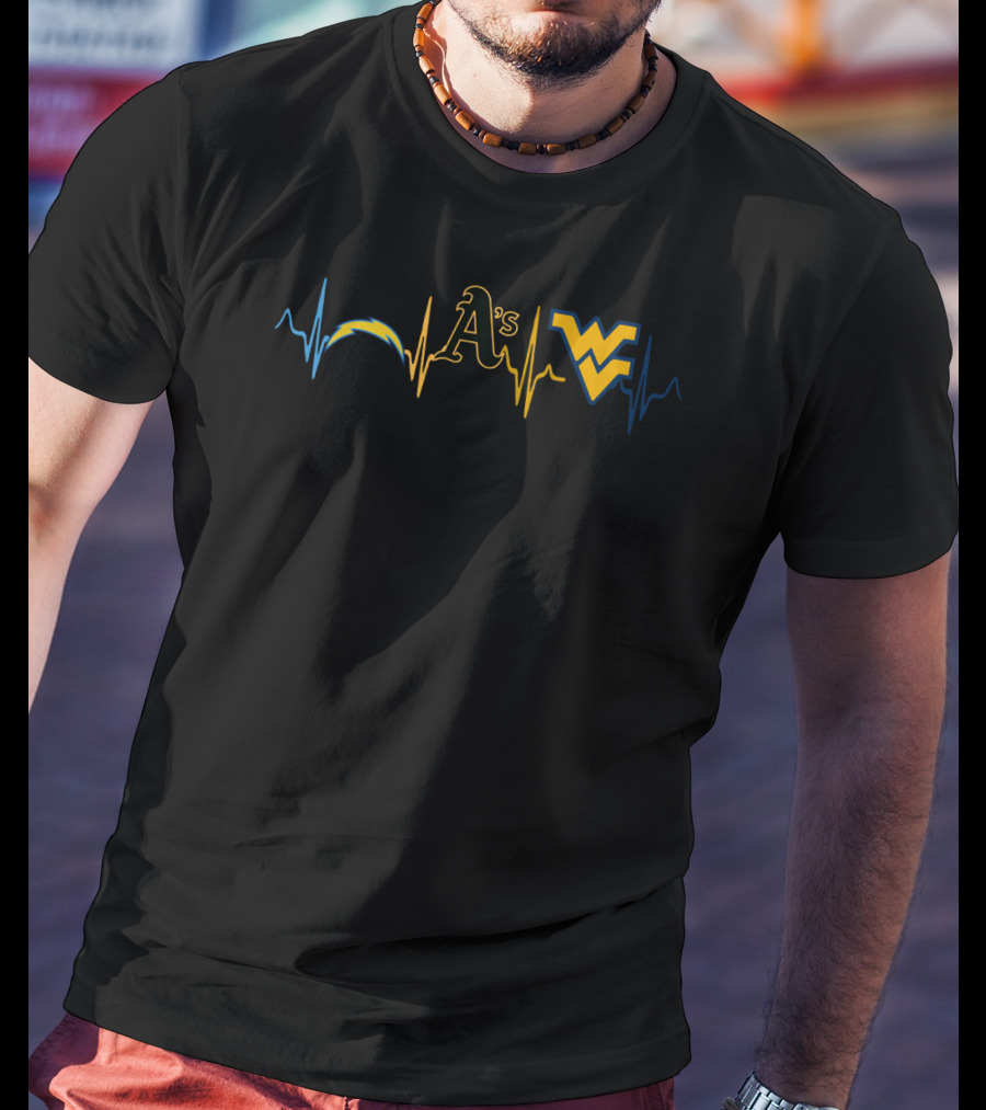 Love Chargers Athletics Wvm A's Heartbeat Icons T-Shirt